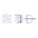 10 kt Gold Earrings 6 mm With Moissanite Ctw 1.6